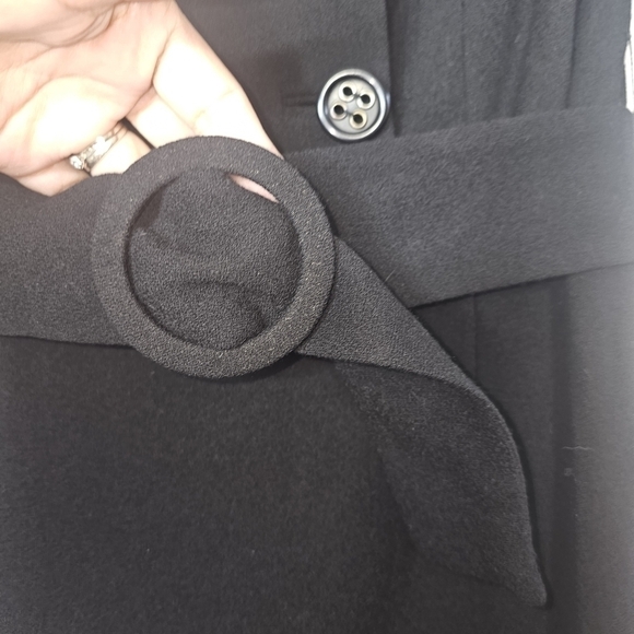 Dara Lamb Haute de Gamme Double Breasted Blazer Dress w/ Belt Black Size Small - Picture 8 of 12